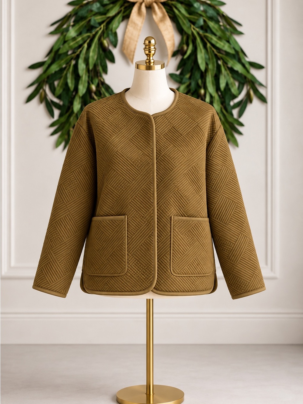 Umgee NWT Brown Mustard Textured Knit Cardigan Jacket Small Oversized Boxy